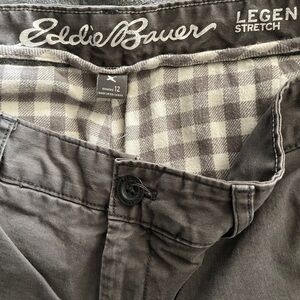 Eddie Bauer Boyfriend Relaxed Flannel Lined Jeans Chinos Pants Size 12